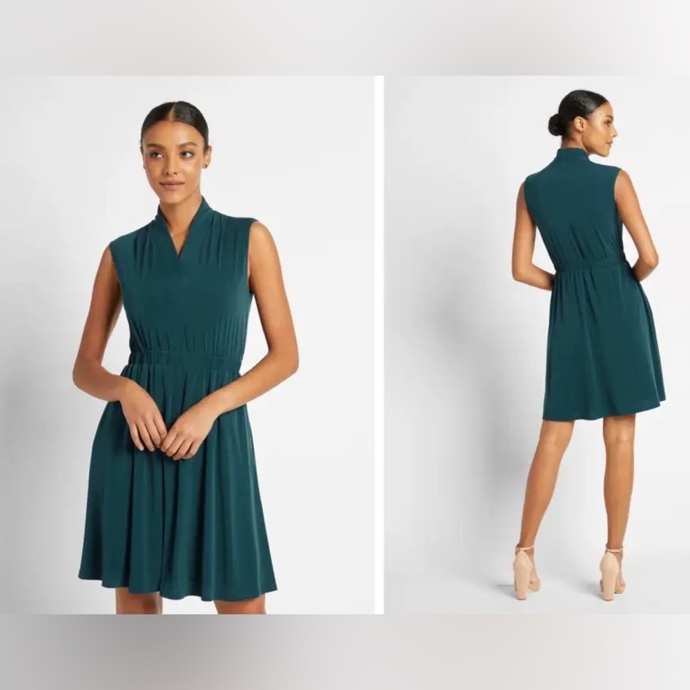 Of Mercer Teal Park Place Swing Mini Dress